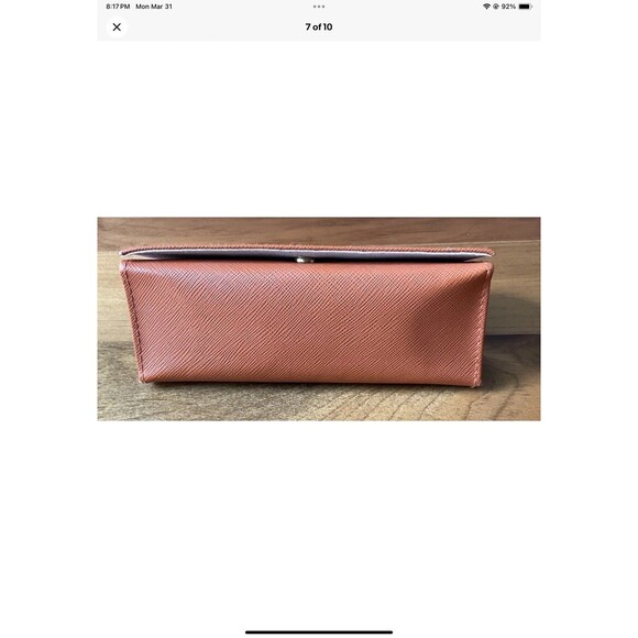 TORY BURCH Orange Sunglasses/Eyeglasses Leather Case Gold Logo Authentic - Picture 7 of 10